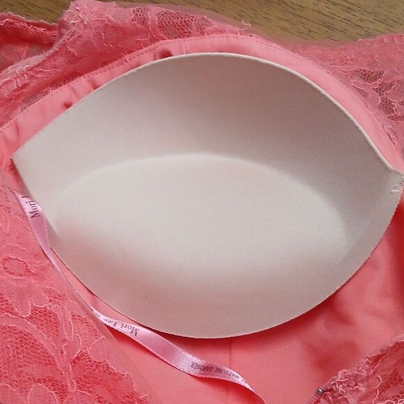 Mori Lee by Madeline Gardier coral lace formal semi dress Sz 14 EUC - Picture 7 of 10